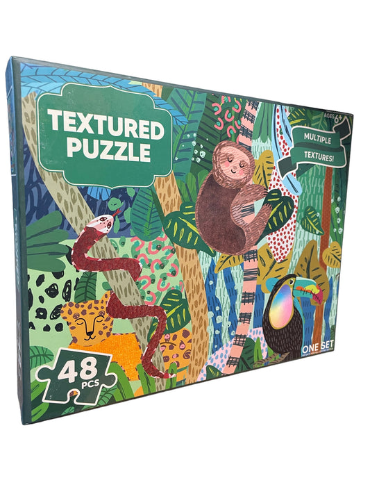 Textured Puzzle:  Jungle Creatures — 48 piece