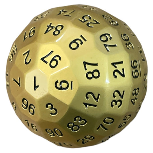 Solid Metal D100: Pearl Gold with Black Numbers