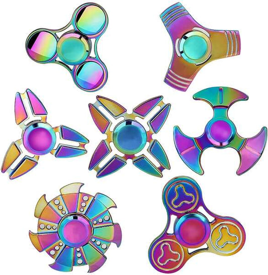 Rainbow Metal Fidget Spinner: Random