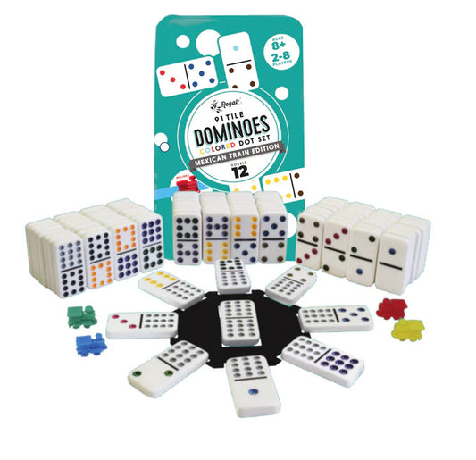 Regal Double 12 Colored Dot Set:  Mexican Train Edition