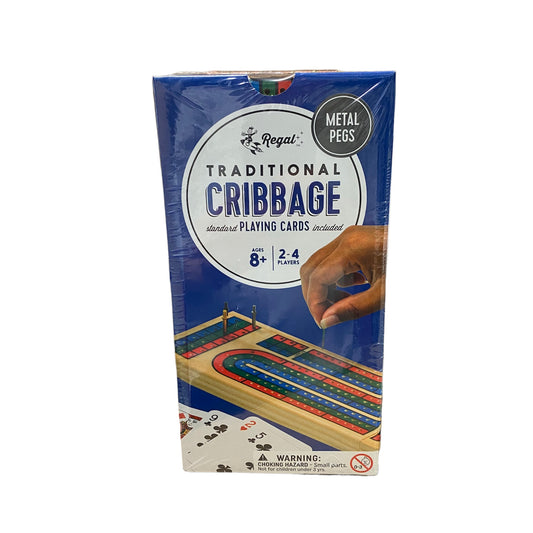 Traditional Cribbage: Metal Pegs/Fold