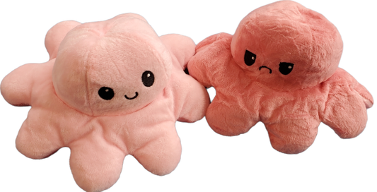 Reversible Octopus Plush: Pink/Light Pink - Fantastic Games